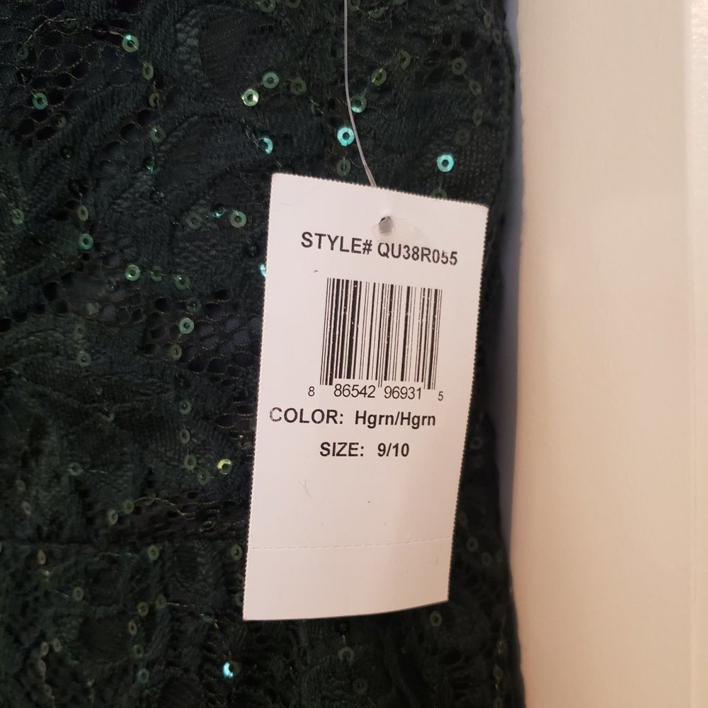 B. Darlin Hunter Green Sequin/Lace Dress NWT - Picture 4 of 8